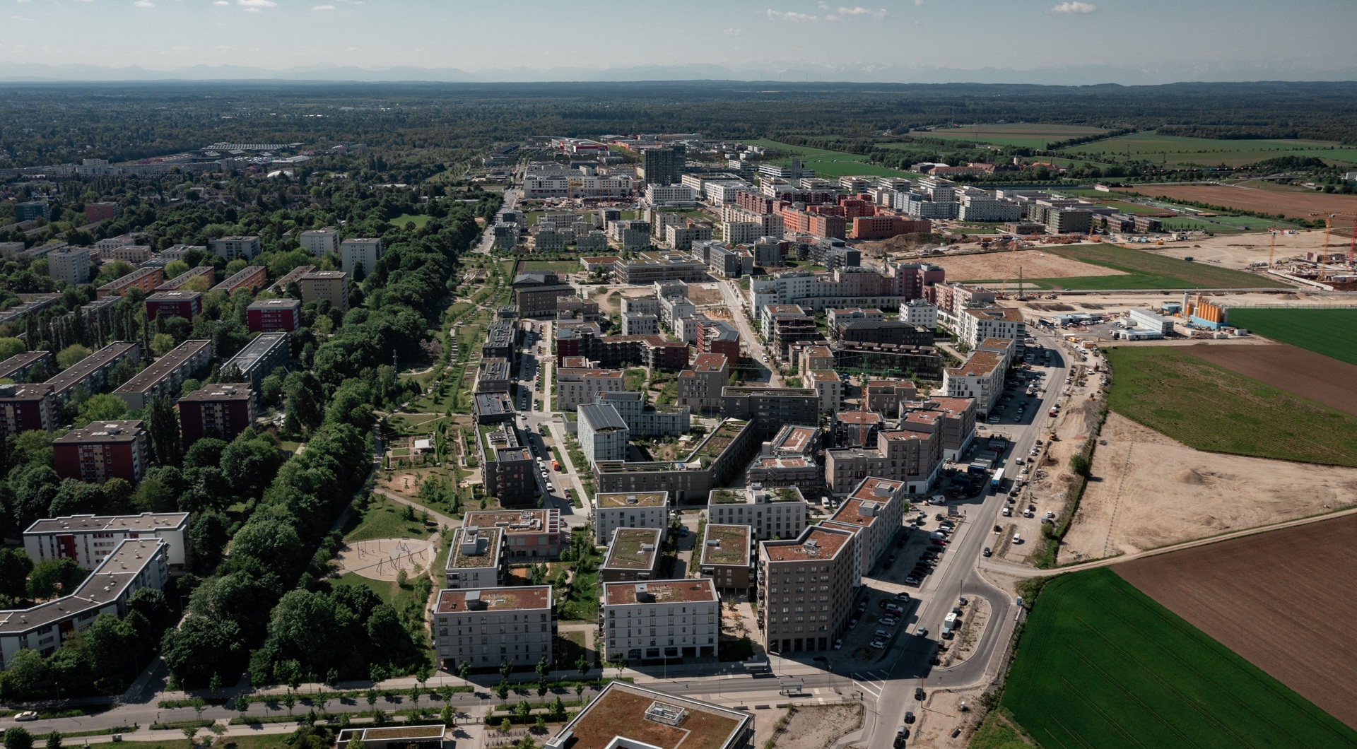 Luftbild vom Norden auf Freiham
