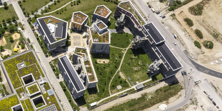 Luftbild des Bauprojektes wagnisWEST