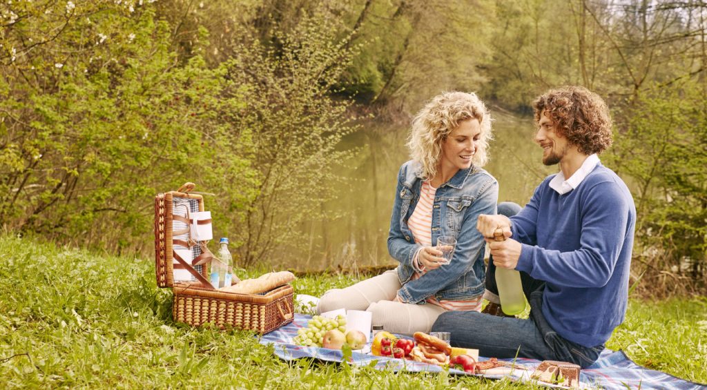 Ein Pärchen beim Picknick